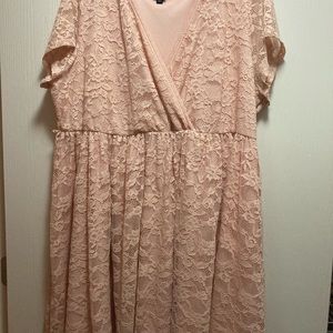 Coral color lace dress